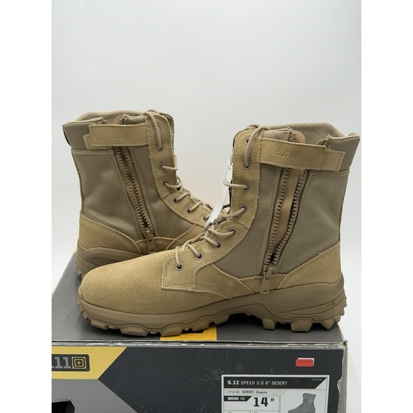 5.11 Tactical Speed 3.0 8" Boots Mens 14 Desert Coyote Combat Hiking Side Zip - Picture 8 of 11